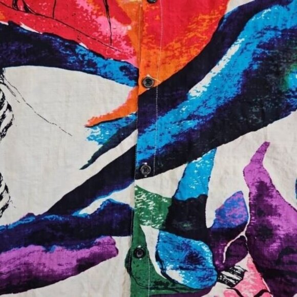 Jogal Hawaiian Shirt Men's XXL Abstract Art Cotton Viscose Button Up Resortwear - Picture 5 of 15